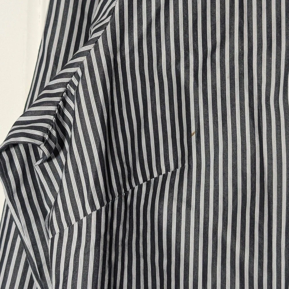 Lafayette 148 New York Striped Button Front Shirt Women's 12 Cotton‎ - Picture 5 of 7
